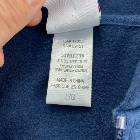 Logo Athletic Sweater Hoodie Mean Large L Navy Blue 1/4 Zip Activewear Sports - Picture 5 of 9